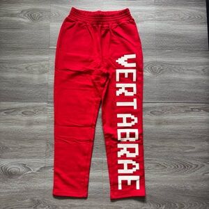 Vertabrae Logo Sweatpants Red Men Size L New